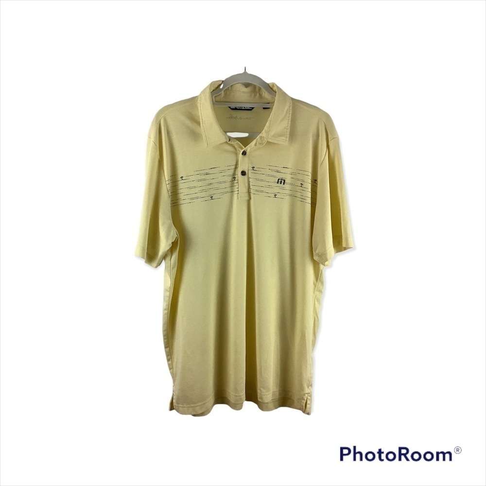 Travis Mathew Yellow Polo Shirt Size XL